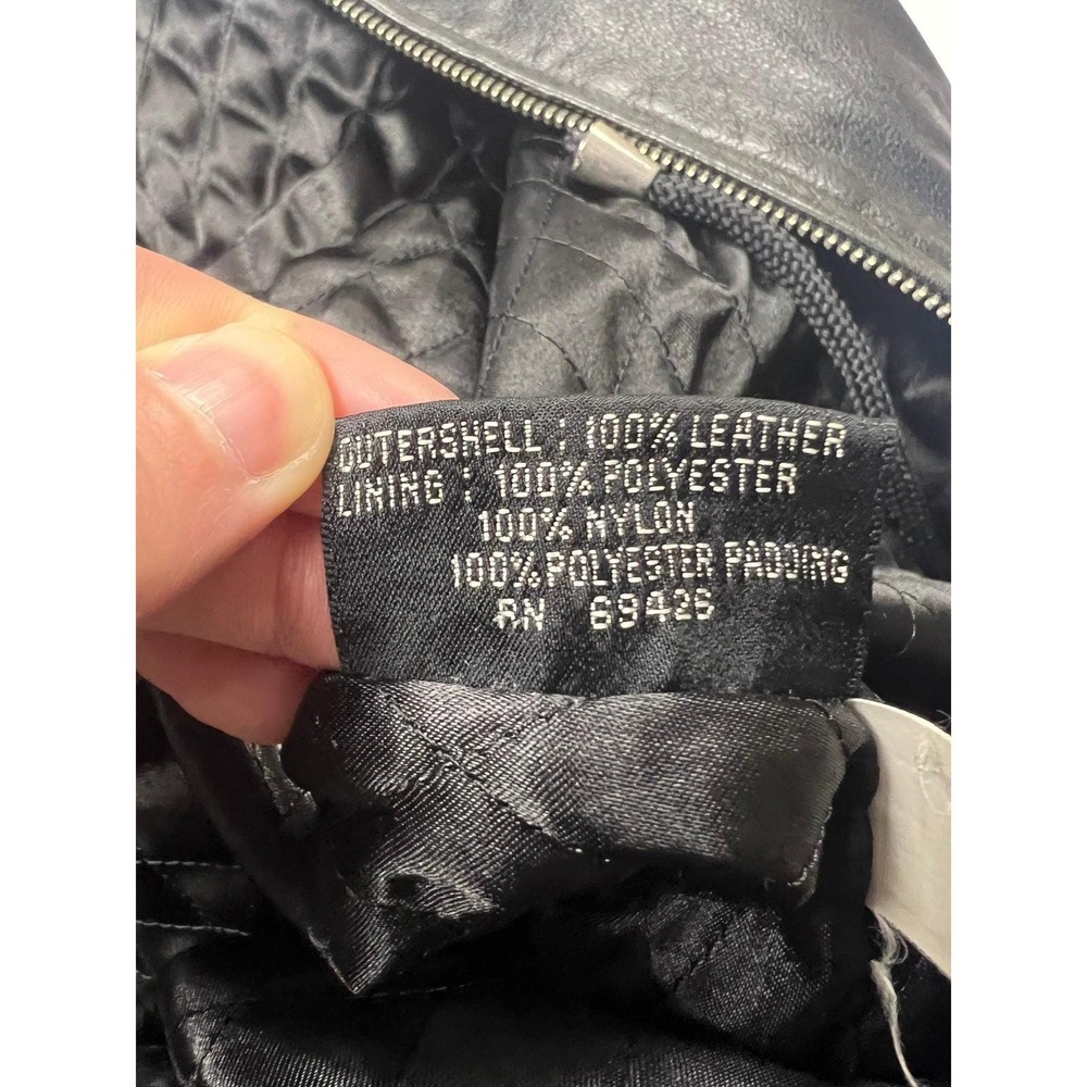 Vintage Wilsons Black Leather Jacket Lined Zip Front Casual Outerwear 90s - Picture 15 of 16